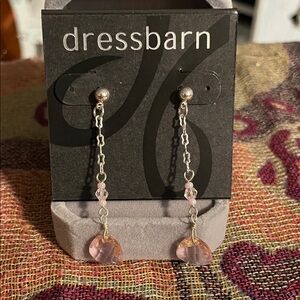 Dressbarn Pink and Silver Chain Earrings